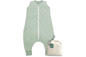 MOLIS & CO molis&co. Śpiwór dziecięcy ze stopami. 2,5 TOG. Rozmiar 3 lata. Idealny na półporę roku i zimę Green Garden. 100% bawełna organiczna (GOTS).