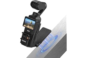 Flymile Pocket 3 Magnetic Holder Stand, 180° Adjustable Magnetic Extension Adapter Mount Adapter with Cold Shoe for DJI Osmo Pocket 3, Magnetic Holder for Desks Camera Accessories