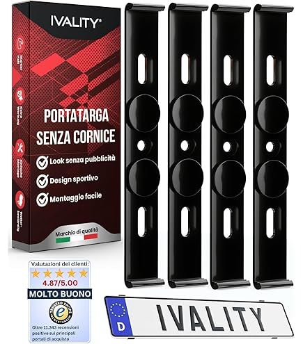 1 Paio Di Clip Per Targa Universali Porta Targa Con Vi In Plastica ABS - Foto 13