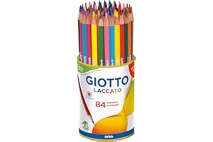 GIOTTO Laccato - Barattolo Da 84 Matite A Pastello Colorate, 3.3 mm, Colori Assortiti