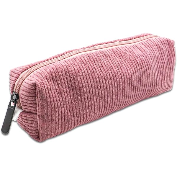 Borsa Tote In Velluto A Coste Prite Grande – Con Cerniera E Tasche – Per Università E Lavoro