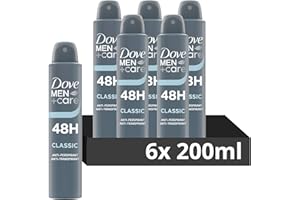 DOVE MEN + CARE Dove Men+Care Classic with ¼ moisturising cream Men's Antiperspirant Deodorant Body Spray for 48 hour protection against sweat and odour 200 ml, Pack of 6