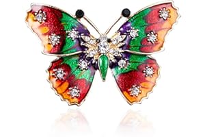 Inateannal Broche De Mariposa Rhinestone Mariposa Esmalte Pin Lindo Cristal Insecto Solapa Broche Clásico De La Boda Ramo De Novia Joyas Para Las Mujeres Niñas