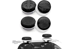 TEUVO Thumb Joystick Copri Analogici Compatibile per PS4 e PS5 Controller, 4 Pezzi Silicone Thumbsticks Grip per Migliorare Obiettivo/Controllo/Accuratezza & Ridurre lo Slittamento del Pollice, Nero