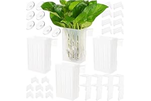 ‎BORLECH Borlech Aquarium Pflanzenhalter für Aquarium Aquaponic Pflanzenkultur Hängender Halterung und Aquascape Dekorationen Pflanztopf Zubehör (Halbtransparent)