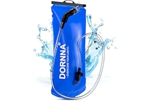DORNNA Sacca Idrica, Borsa per idratazione senza BPA con Tubo Coibenanto, borsa per acqua portatile per zaino idratazione, vescica di idratazione resistente per trail, ciclismo, campeggio, camelbak