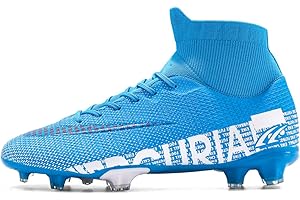 Puvvtyi Fussballschuhe Herren, Leichte Fussballschuhe Kinder, High-Top Fußball Trainer für Jugend