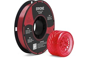 ERYONE TPU Filament 1.75mm, 3D Printer Filament TPU 0.5kg 1 Spool, -0.05mm,95A,Rojo Transparente