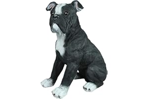 colourliving American Bulldog Figur Hundefigur Hund Amerikanische Bulldogge Gartenfigur Tierfigur Gartendekoration lebensechte Dekoration
