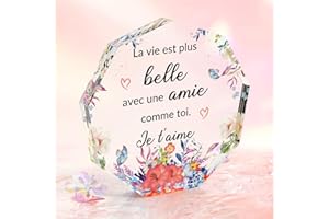 RATIFYALE Cadeau Meilleure Amie Cadeau Amie Femme Acrylique Idee Cadeau Meilleure Amie Femme Cadeau pour Une Amie Cadeau pour Sa Meilleure Amie Cadeau Meilleur Amie Cadeau Anniversaire Amie Cadeau Noel Amie
