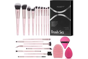 Make up Pinsel Set MAGEFY Professionelles 18 Pcs Pinselset Makeup Foundation Lidschatten Schminkpinsel Set mit Beauty Blender, Puderquaste, Make up Pinsel Reinigungsmatte, Geschenkbox