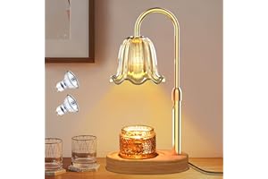 Philorn Podgrzewacz do świec Lampa ze ściemniaczem, timerem i 2 żarówkami, Flower Candle Lamp z regulacją wysokości, Elektryczne światło do podgrzewania świec dla pojemników woskowych, Prezenty