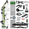 Archery Compound Bow Kit 30-55lbs Adjustable Adult Hunting Compound Bow and Arrows Set with All Accessories for Outdoor Shooting Right/Left Hand Avaliable