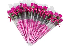Weiye 32PCS Sapone Garofano Fiore di Rosa - Rosa Fiore Flora - Olio Essenziale Sapone vegetale, Regalo per Anniversario/Compleanno/Matrimonio/San Valentino/Festa della Mamma Regalo Rose Red a