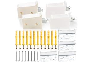 VooGenzek 4 Piezas Ganchos de Fijación para Muebles Suspendidos, Soportes para Muebles Suspendidos, Soportes de Suspensión de Gabinete, Peso del Rodamiento: 50kg, Blanco