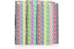 ZGDEIWGF 50 Pièces De Pailles Filetées Colorées, Pailles En Plastique, Pailles Réutilisables, Pailles À Boissons (Couleurs Aléatoires)