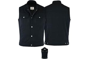 German Wear Denim Motorrad Biker Kutte Weste Bikerweste Motorradweste Stehkragen schwarz