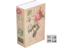 Tissting Libro Cassaforte con Combinazione, 18 x 12 x 5,5 cm Rose Libri Cassetta Segreto armadietto di Sicurezza Scrigno Portavalori per Money Gioielli in Contanti