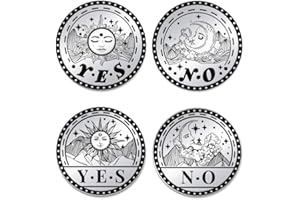 UNICRAFTALE 2Pcs Yes No Challenge Coin Sun Moon Decision Maker Coin Funny Decision Maker for Friends Commemorative Coins Lucky Coins Flipping Token Question Answer Token Gifts for Men Womens