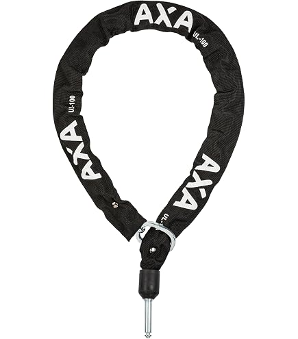 AXA - Antivol de cadre RS 480 - Haute sécurité - Niveau de sécurité 13 - Chaîne à encastrer compatible - Convient pour les vélos électriques - Clé amovible - Argent