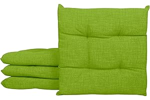 Il Gruppone Passione Casa Set 4/6 Cuscini Sedia Con Lacci 4 Punti Cucina Imbottiti Spessore 6 Cm Prodotto Italiano 40 x 40 in Cotone Tinta unita - Verde - 4 Pezzi