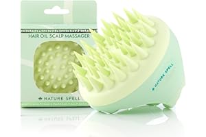 Nature Spell Scalp Massager & Scrubber, Soft Silicone Bristles, Oil Applicator & Exfoliator for Wet and Dry Hair
