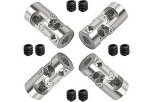 Ohamtes 4Pcs shaft diameter 6mm to 6mm universal coupling Rotatable universal steering shaft U-joint coupler