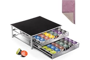 ZVONEMA ZNM Dolce Gusto Porte-capsules à 2 compartiments pour 72 capsules de cuisine avec 1 chiffon de nettoyage