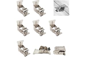 LIKERAINY 0-90-180 Grados Bisagras Plegables de Consola Plegable Tapa Tabla Soporte Invisible para Panel de Extensión de Mesa Muebles Armario Estantes Hierro Galvanizado Plata Paquete de 8