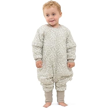 Chilsuessy Babywinterslaapzak, 3,5 TOG, slaapzak met voeten, voor kleine kinderen, het hele jaar door, winterslaapzak, pyjama voor meisjes, afneembare mouwen, elster in de lente/3,5 TOG, 70/babyhoogte