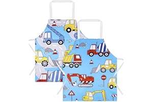 ABOHU Delantal Cocina Niños, 2 piezas Delantales Cocina Niños, Delantal Infantil Impermeable, Delantales para Niños Antiincrustante Regalos personalizados para Niño Niña