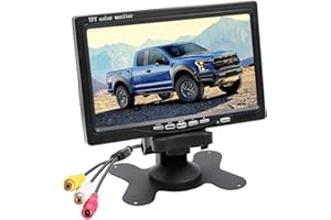 OBEST 7 Pouces Écrans De Caméra De Recul, TFT -LCD Affichage Embarqué,800 * 480 RP,Moniteur Voiture DC12V-24v,AV1/AV2 Commutation Vidéo,Connecter Bus Camion Trailer Truck