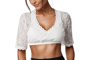 ARCHEDEER Dirndl Bluse Damen Dirndlbluse Spitze Trachtenbluse Kurzarm Oktoberfest Dirndlblusen Halbarm Tracht Bluse Elegante Dirndlbluse Schwarz Weiß Dirndl Bluse Mit Spitze Trachtenbluse FüR Oktoberfest