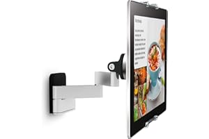 Vogel's TMS 1030 Schwenkbare Tablet Wandhalterung für alle Tablets von 7-13 Zoll, Schwenkbar bis zu 180° (Links/rechts), Bis zu 15° neigbar, Auch geeignet für iPad und Samsung Galaxy Tab, Schwarz