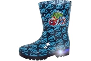 Marvel Avengers Light Up Boys Wellington Boots Super Hero Kids Wellies Iron Man Hulk Captain America Wellingtons Girls Welly Shoes