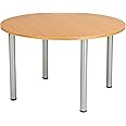 Office Hippo Circular Office Table, Sturdy & Robust Round Table Desk, Circular Work Table For Home Office, Ideal For Canteen, Boardroom or Meeting Room, Versatile Desk Table - Beech