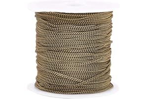 PH PANDAHALL PandaHall Cadena de cable de latón de 32.8 pies, 2 x 1 x 0.35 mm, cadenas cruzadas sin soldar, para hacer joyas (bronce antiguo)