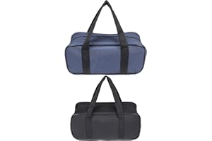 AOBLOK Small Tool Bag, 2 Pcs Tool Pouch Bag, Wide Open Mouth Small Tool Box Organisers, Water-resistant Muti-Purpose Tote Tool Bags, Heavy Duty Toolbag for Tools Storage, Tool Gifts for Men (Blue + Black)