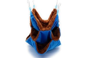 RatsLive® Nagetier Dreifach Hängematte für Ratten, Hamster, Chinchillas und Eichhörnchen 35 x 35 cm (Blau)