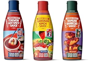 ‎KOREAN STREET [KOREAN STREET] 260 ml x 3, Scharfe & Süße Saucen, BBQ Sauce, Koreanische Sauce mit scharfen Chili, Kimchi Hot Sauce und BBQ Sauce