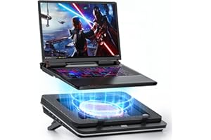 IETS GT600 Laptop Cooling Pad Equipped With Gigantic Turbo-Fan（5.5inch Diameter）,Sealed Foam for Rapid Cooling Gaming Laptop,14.1-19.3 inch Laptop Cooler With 3-Port USB Hub,Dust Filter (GT600V1)