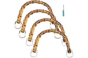 Dantolo 4 Piezas Reemplazo Asas Bambu Bolsos Forma de U paraperfecto para Bolso de Mano con Asas artesanales de Bricolaje, Bolso de Mano 12 x 9 cm