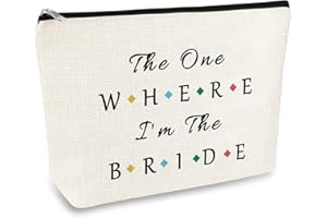 MIKELA Bride Gift Bridal Makeup Bag Bride to Be Bridal Shower Gift Newly Engaged Travel Cosmetic Bag Engagement Bachelorette Party Gifts Future Mrs Gifts Valentine’s Day Wedding Present Toiletry Pouch