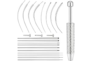 XDGBGFN 19-styckes piercinginsättningshjälpset 14G 18G 20G piercing taper insättning rostfritt stål piercinghjälp för byt