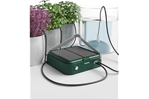 MCHERRY Solar Powered Drip Irrigation System, Automatic Garden Watering Kit for Potted Plants, Balcony, Plant Bed, Green House Solar Drip Irrigation Kits Watering System (Green)
