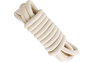 GOPEU Cuerda de Cordón, 12MM * 5M, Algodón Natural, Hecho en España.