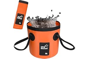 MUJILUXE Faltbarer Eimer, ultraleichter Outdoor-Spülbecken-Angeleimer, 20 l tragbarer Camping-Eimer mit Griff, faltbarer Eimer zum Angeln, Wandern, Camping, Autowaschen usw.(Orange 20L)