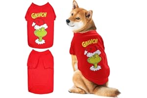 DaceStar Dog Christmas Jumper Dog Christmas Outfit Dogs Pjs Shirt Dogs Xmas Gifts Pet Xmas Jumper Red (X-Large)
