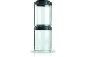 BLENDER BOTTLE BlenderBottle GoStak Boîte 2Pak 150ml | boîtes de conservation| Tritan| sans BPA | noir