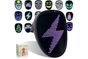 MOYACA LED-Maske mit Gestenerkennung, LED-beleuchtete Gesichtsverwandelungsmaske für Kostüm, Cosplay, Party, Maskerade, leuchtende Maske für Halloween